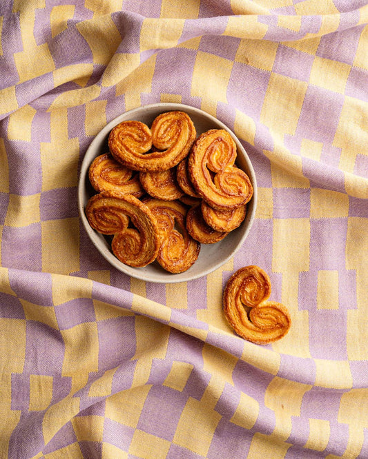 Grids Geometric Tea Towel: Orange Mustard Geometric