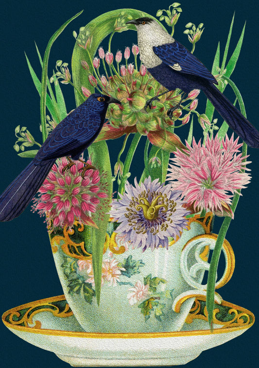 RS236P ~ Blank Teacup Garden Greeting Card