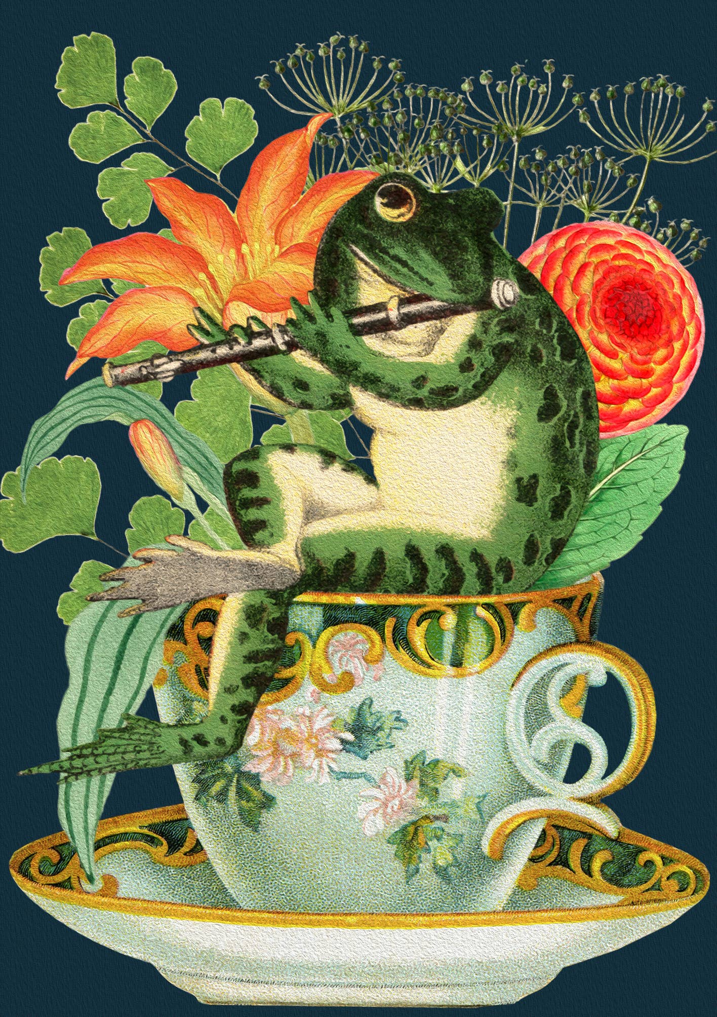 RS239P ~ Blank Teacup Garden Greeting Card
