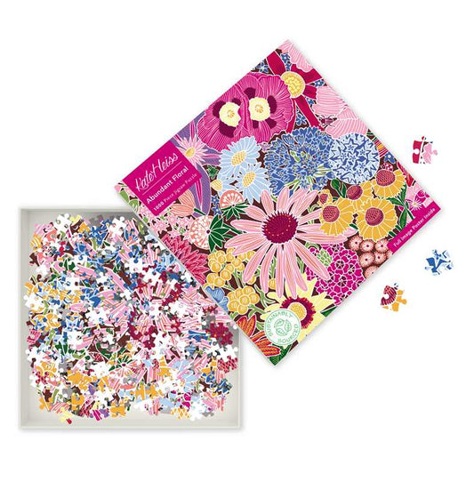 Adult Sustainable Jigsaw Puzzle by Kate Heiss: Abundant Floral (1,000 pieces)