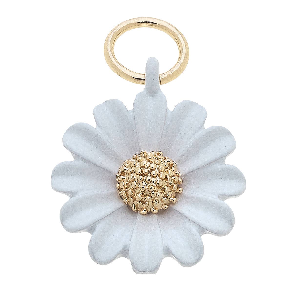 Daisy Enamel Flower Charm in White