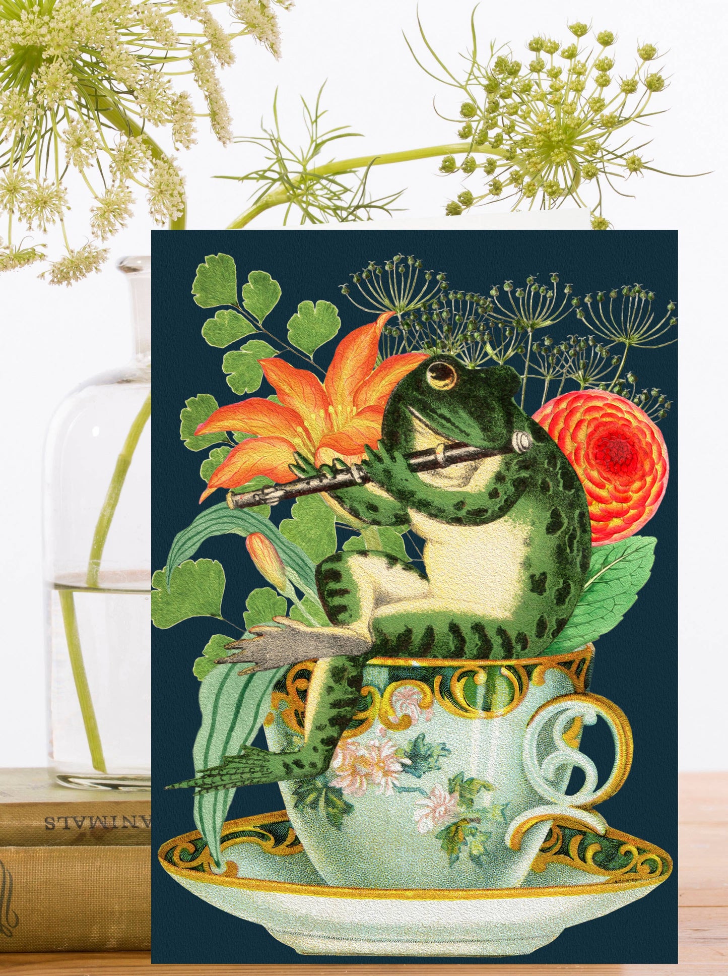RS239P ~ Blank Teacup Garden  Greeting Card