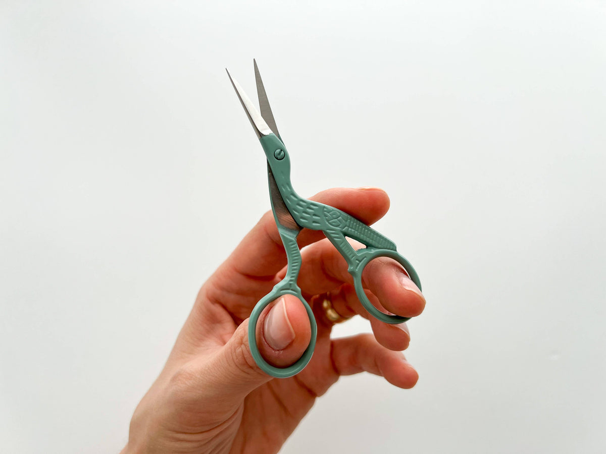 Bird scissors, small sewing scissors, stork scissors: Baltic teal