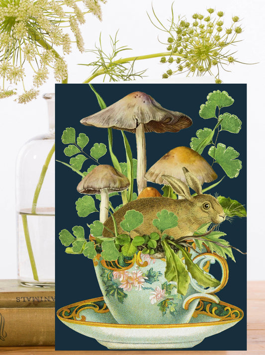 RS234P ~ Blank Teacup Garden Greeting Card