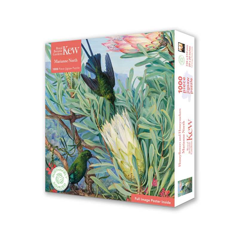 Adult Jigsaw Puzzle Kew Gardens' Marianne North: Honeyflowers and Honeysuckers (1,000 pieces)