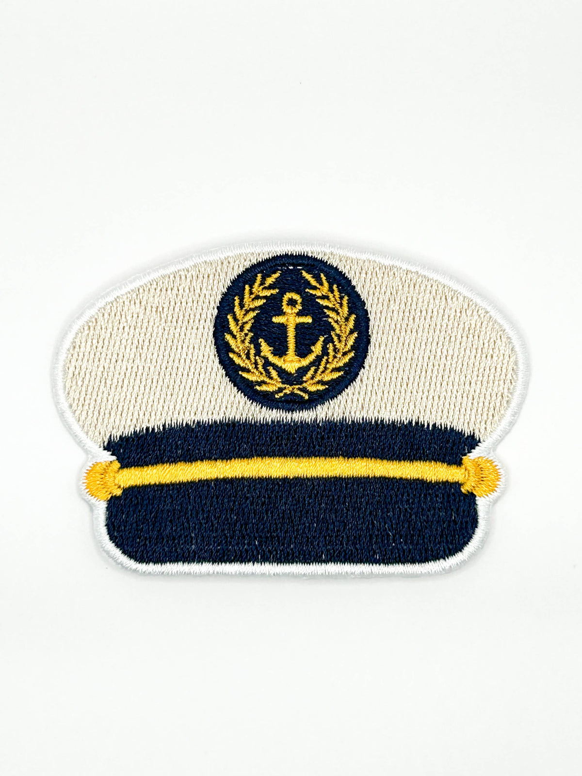 Captain’s Hat Patch Embroidered Iron-On Nautical Boat Yacht