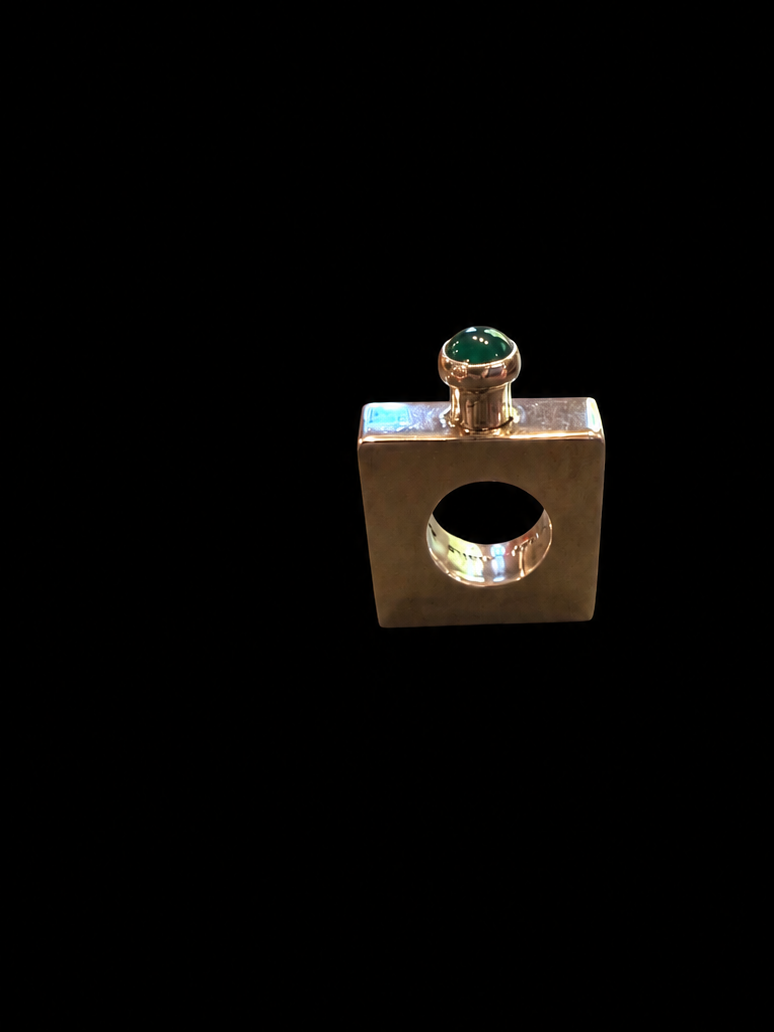 Vintage Taxco Modernist Square Cut-Out Perfume Bottle