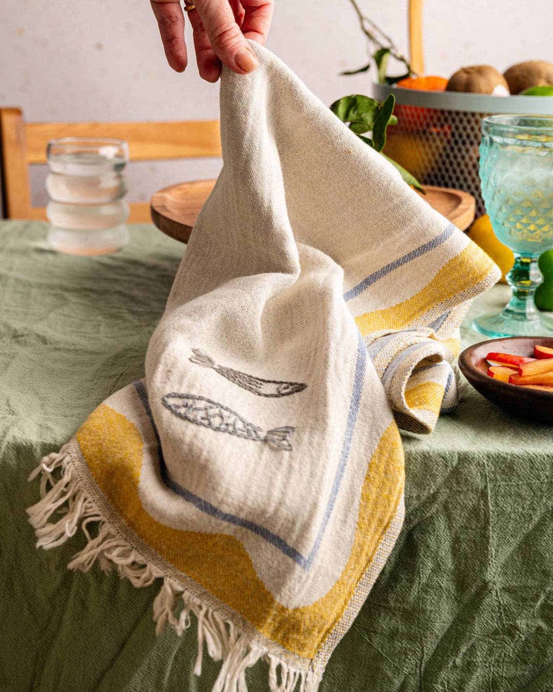 Sardine - Hand Stitched Kitchen Towel Set