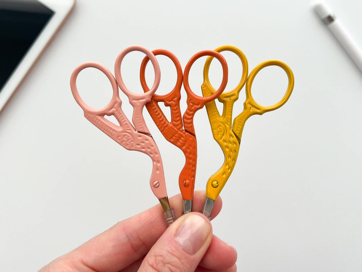Bird scissors, small sewing scissors, stork scissors: Baltic teal