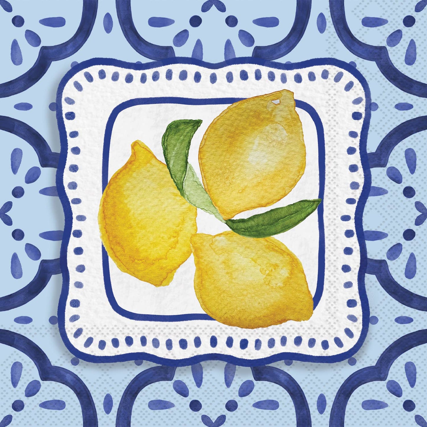 Paper Cocktail Napkins 20 Ct Amalfi Cucina Lemons