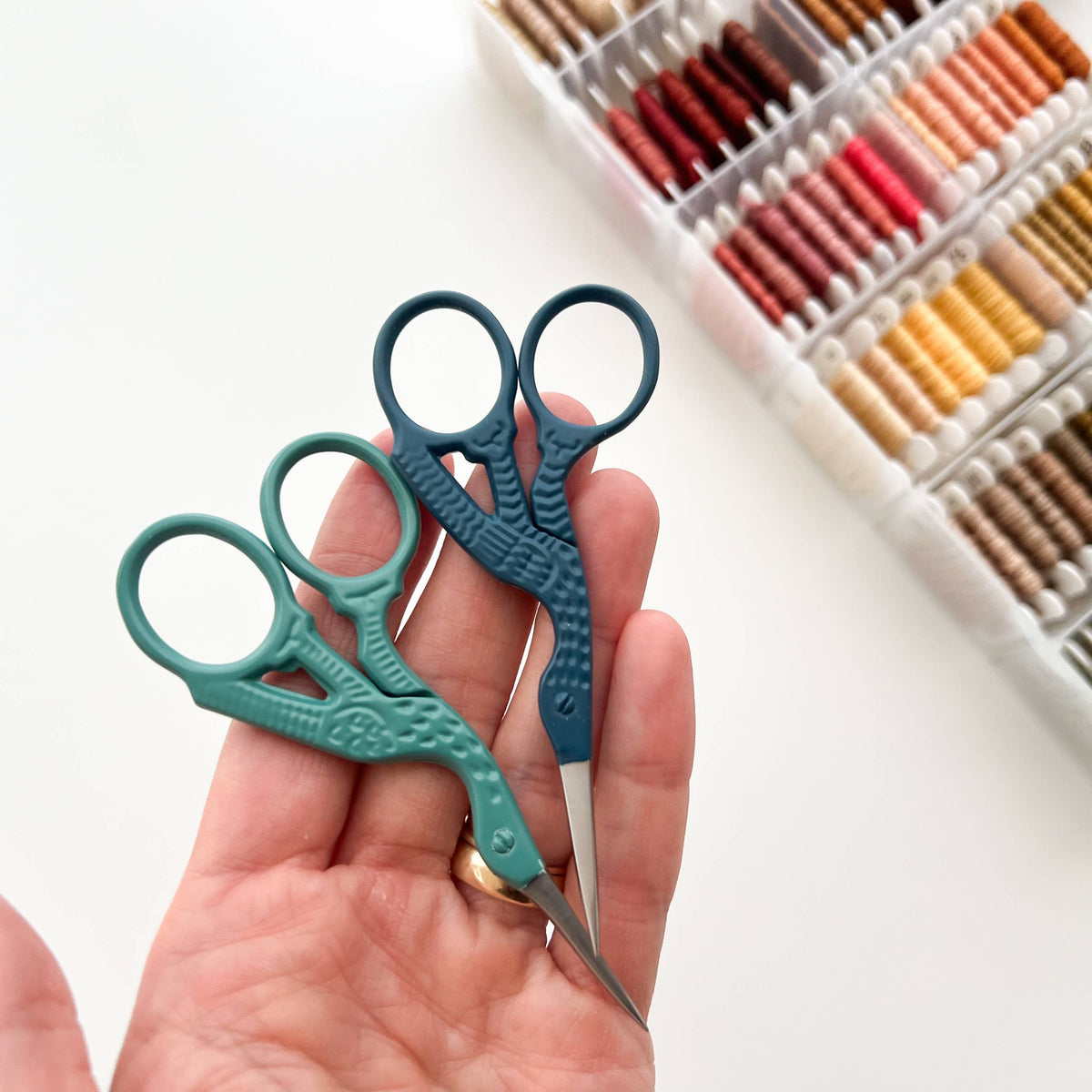 Bird scissors, small sewing scissors, stork scissors: Baltic teal