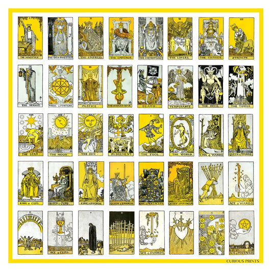 100% Silk Scarf Tarot Bandana Tapestry: 35"x35"