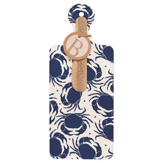 Navy Crabs CUTErie Personal Cheese Board & Wood Spreader Set