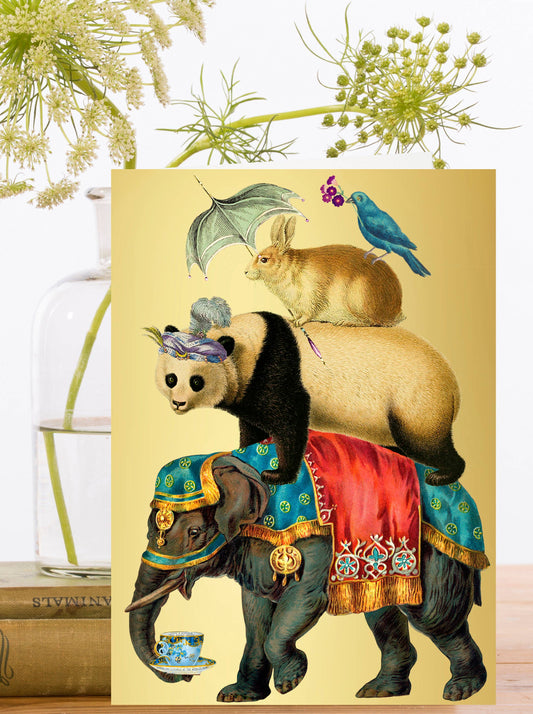 RS297P ~ Gold Foil Whimsical Greeting Card