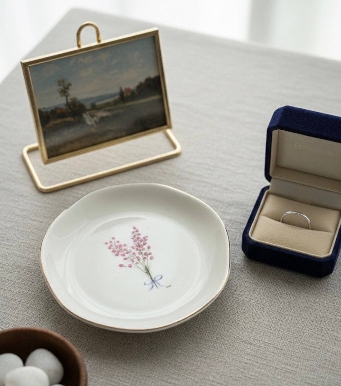 Pink Flower Jewelry & Trinket Dish - Original Art Series