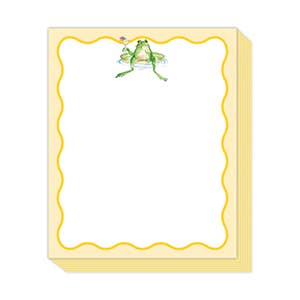 Frog on Lily Pad with Martini Yellow Wave Border Tall Stack