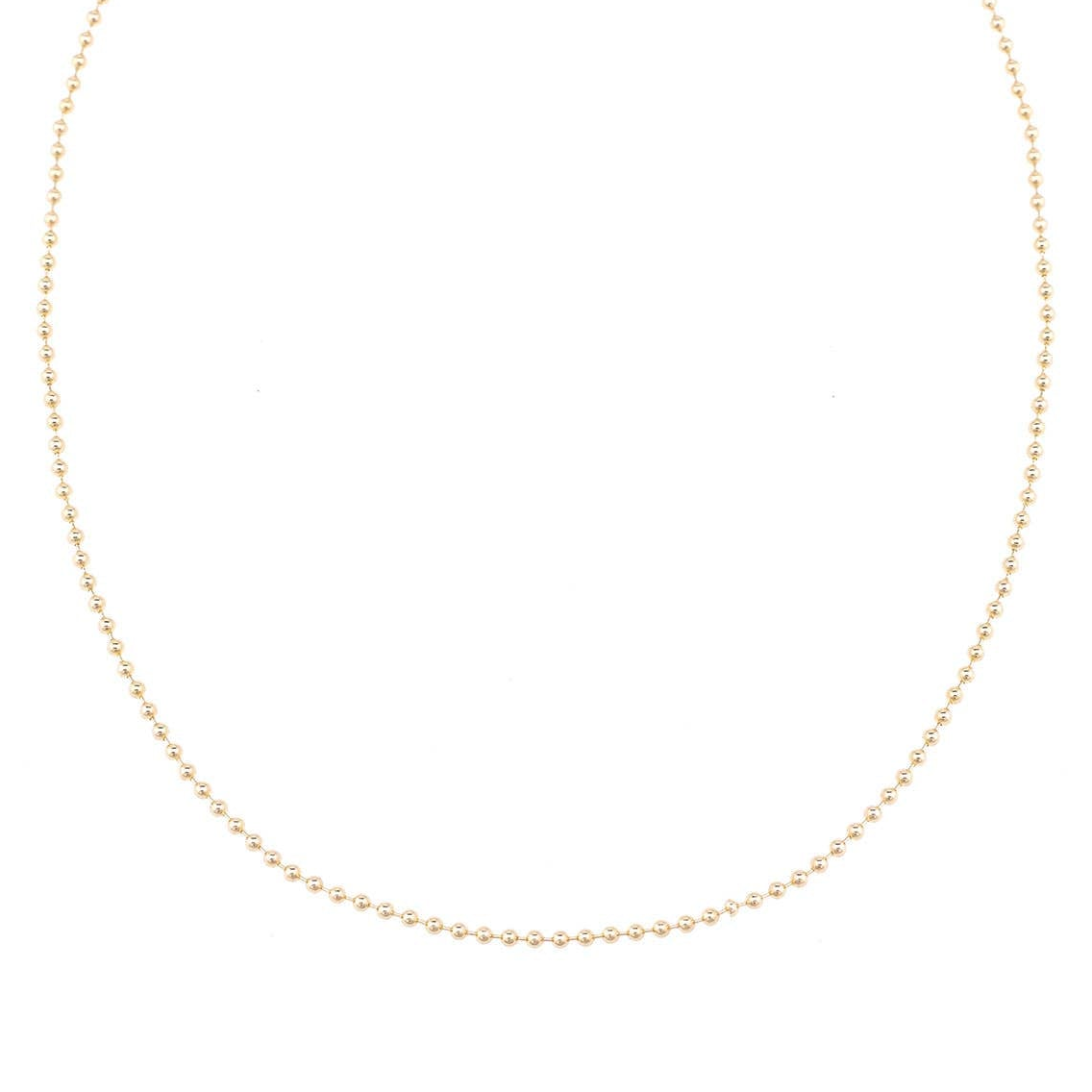 Rory Ball Chain Charm Necklace Base in Shiny Gold