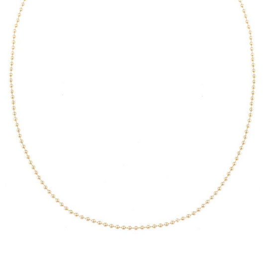 Rory Ball Chain Charm Necklace Base in Shiny Gold