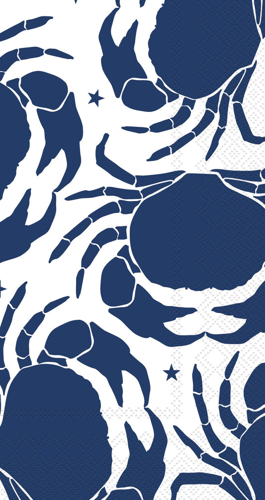 Paper Guest Towels 16 ct Navy Crabs