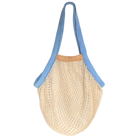 The french market bag two tone: French blue/wheat