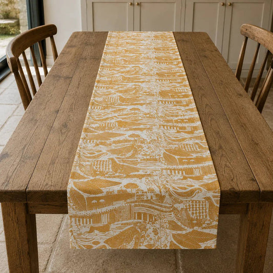 Through the Fields Ochre Table Runner