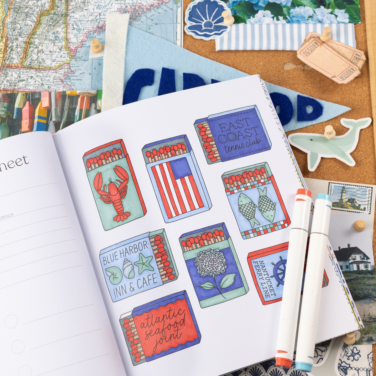Coastal Americana Coloring Book by Elyse Burns