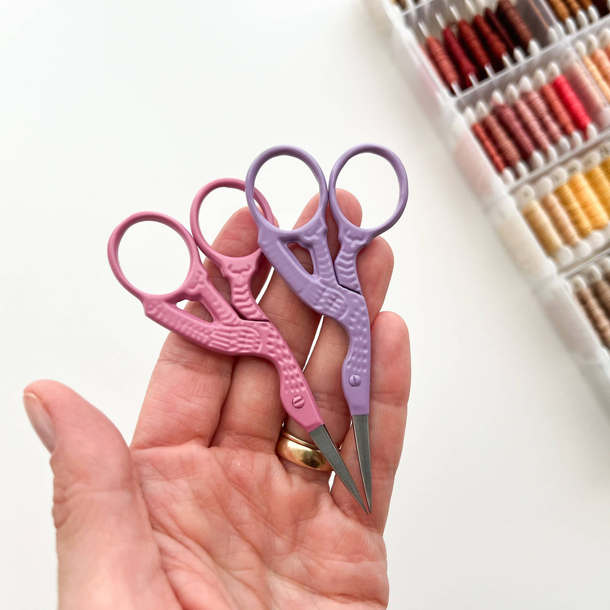 Bird scissors, small sewing scissors, stork scissors: Baltic teal