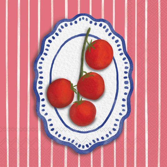 Paper Cocktail Napkins 20 Ct Amalfi Cucina Tomatoes