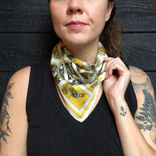 100% Silk Scarf Tarot Bandana Tapestry: 17"x17"
