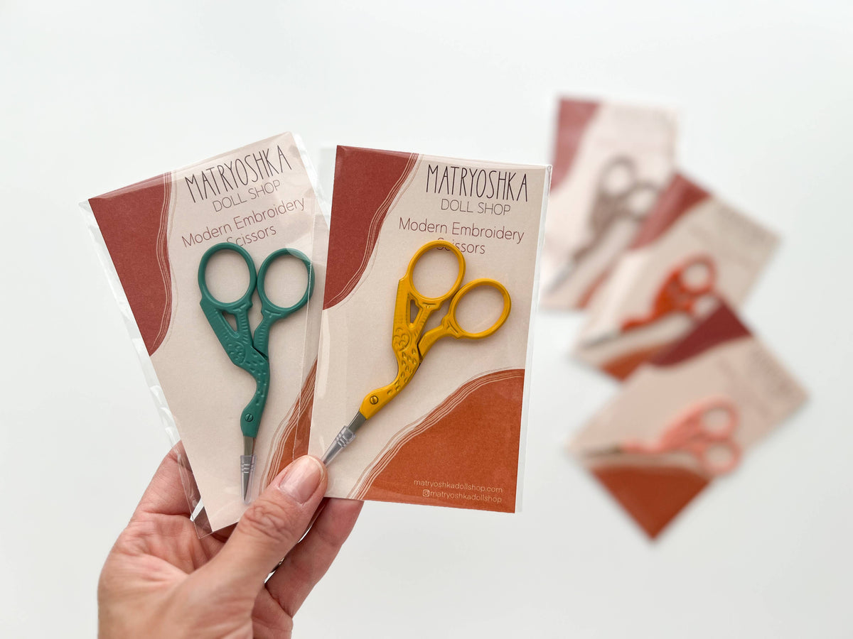Bird scissors, small sewing scissors, stork scissors: Baltic teal