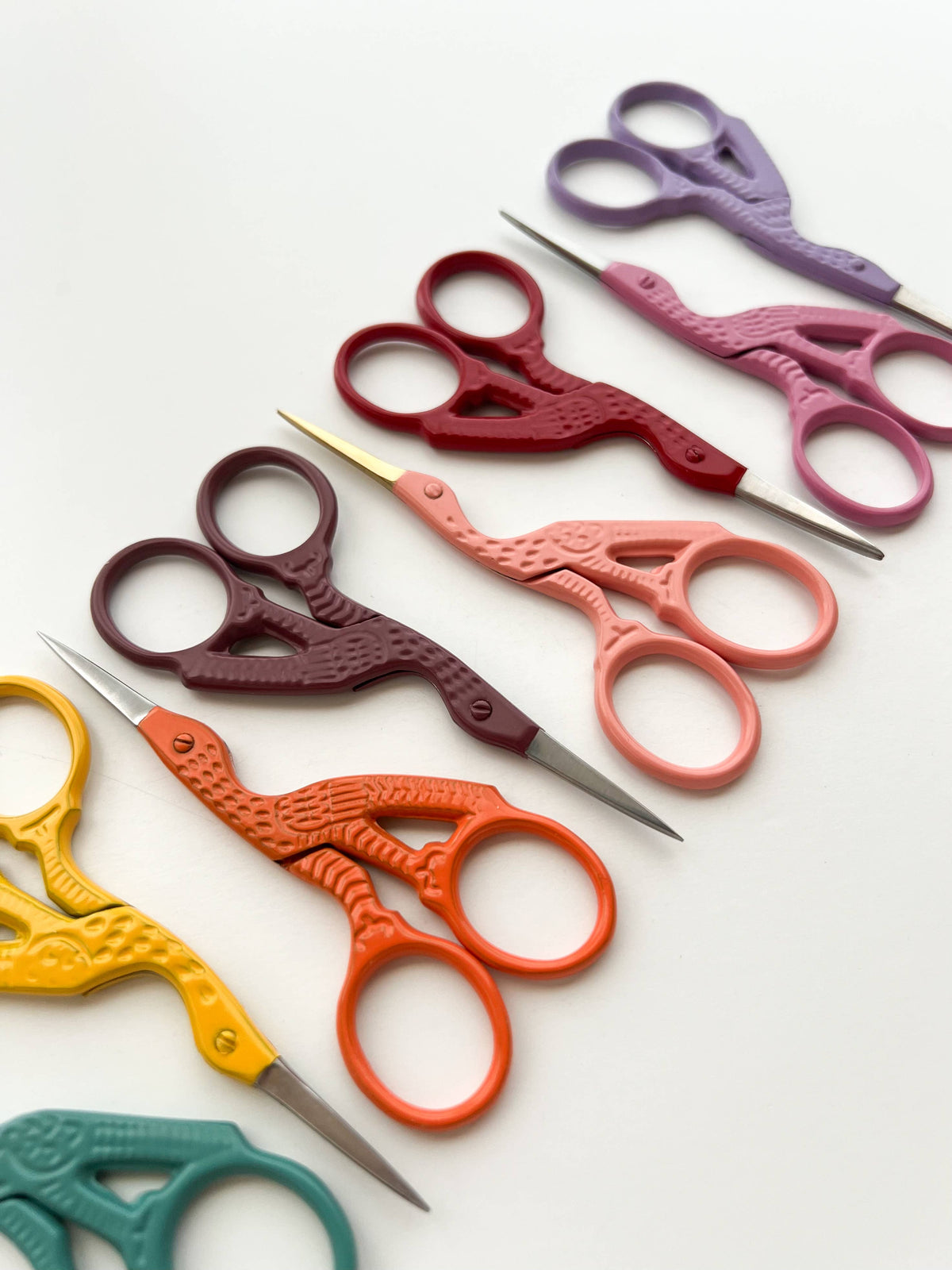 Bird scissors, small sewing scissors, stork scissors: Baltic teal