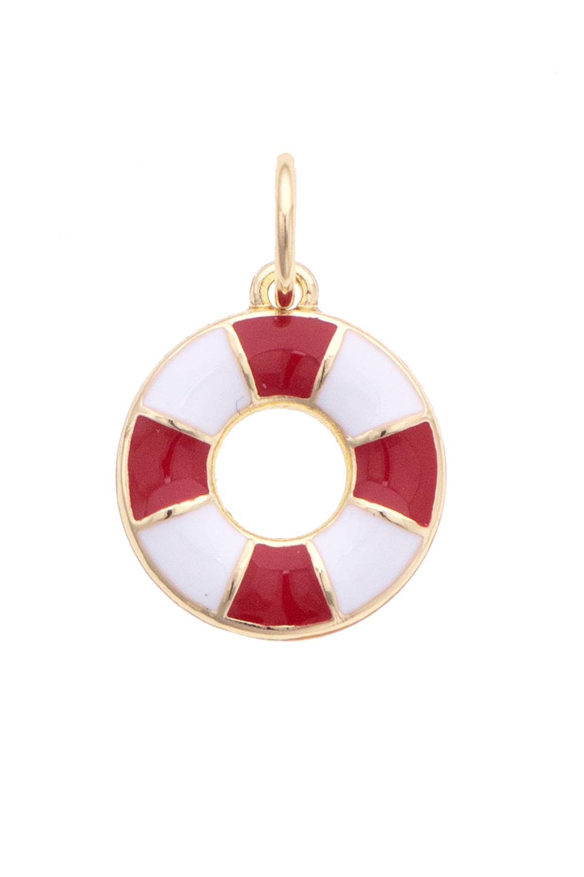 Life Ring Charm in Red and White