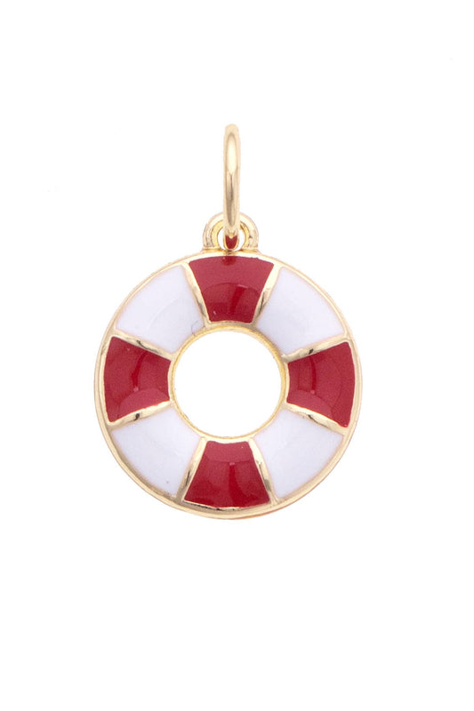 Life Ring Charm in Red and White