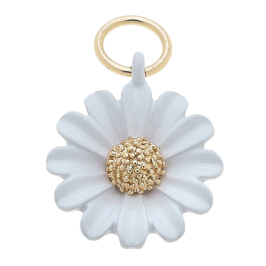 Daisy Enamel Flower Charm in White