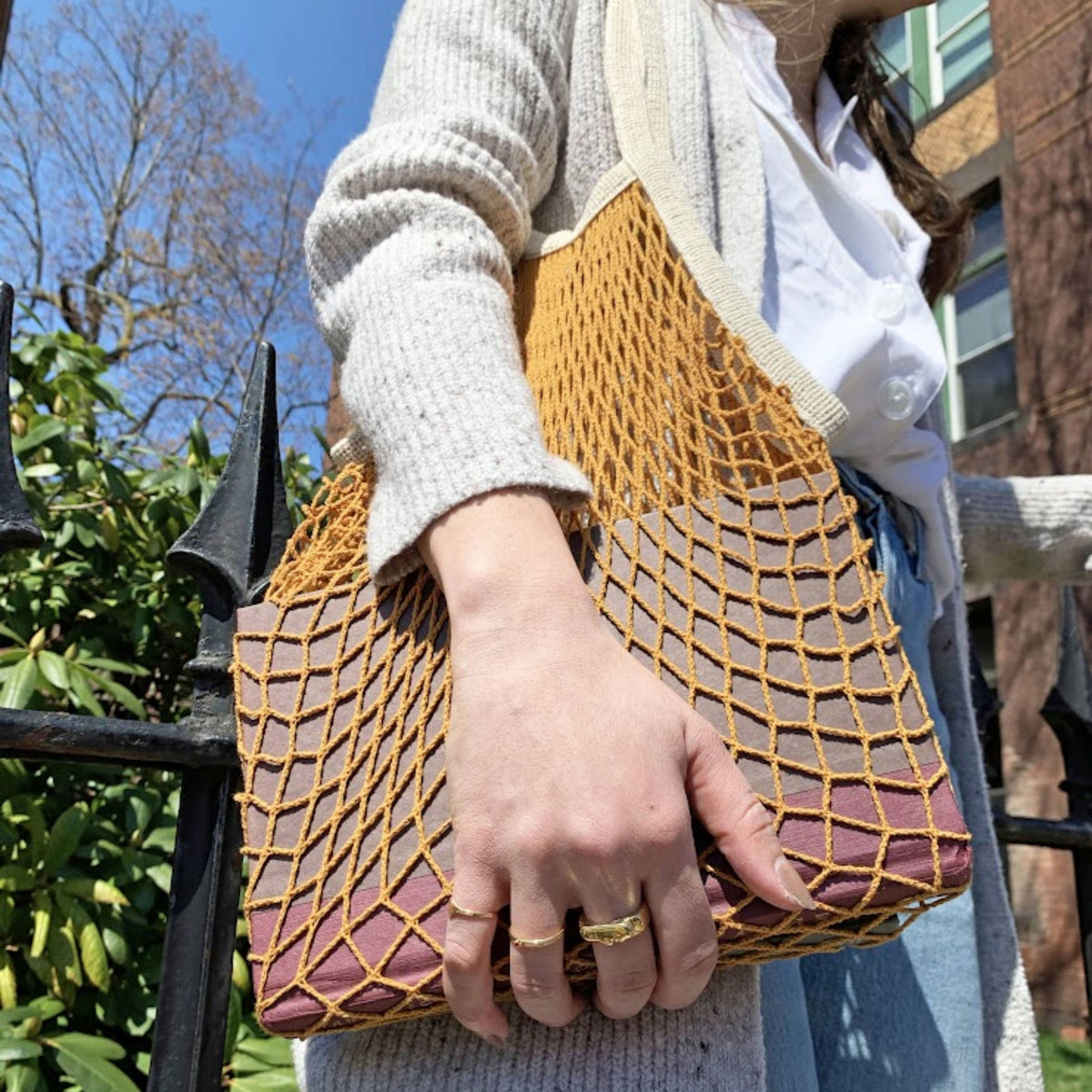 The french market bag no.2 in goldenrod: Goldenrod