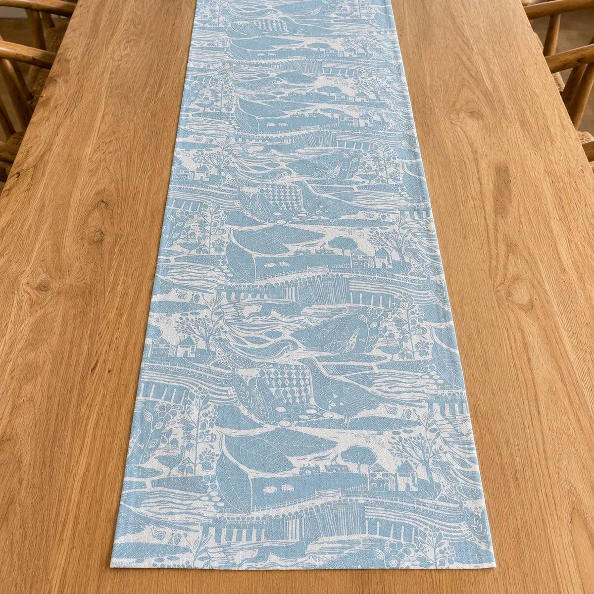 Through the Fields Duck Egg Blue Table Runner