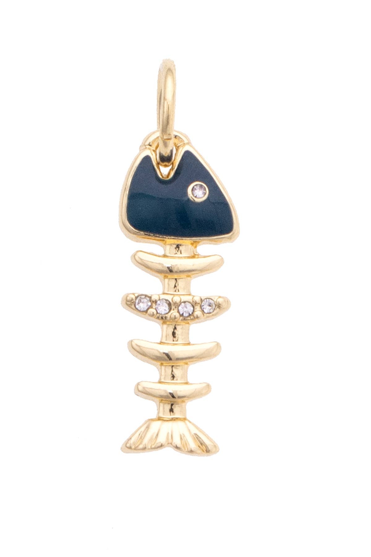 Fishbone Charm in Shiny Gold