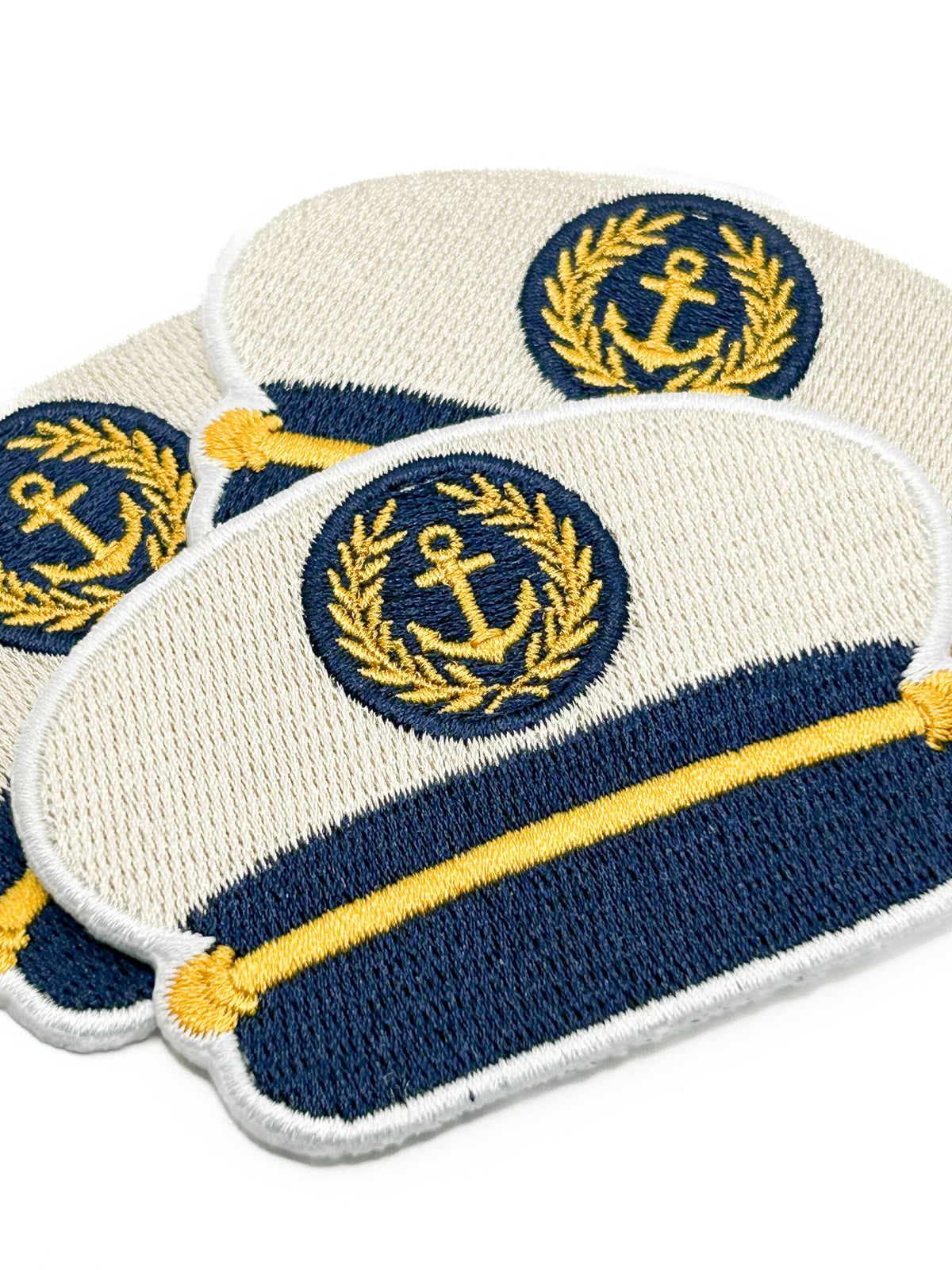 Captain’s Hat Patch Embroidered Iron-On Nautical Boat Yacht