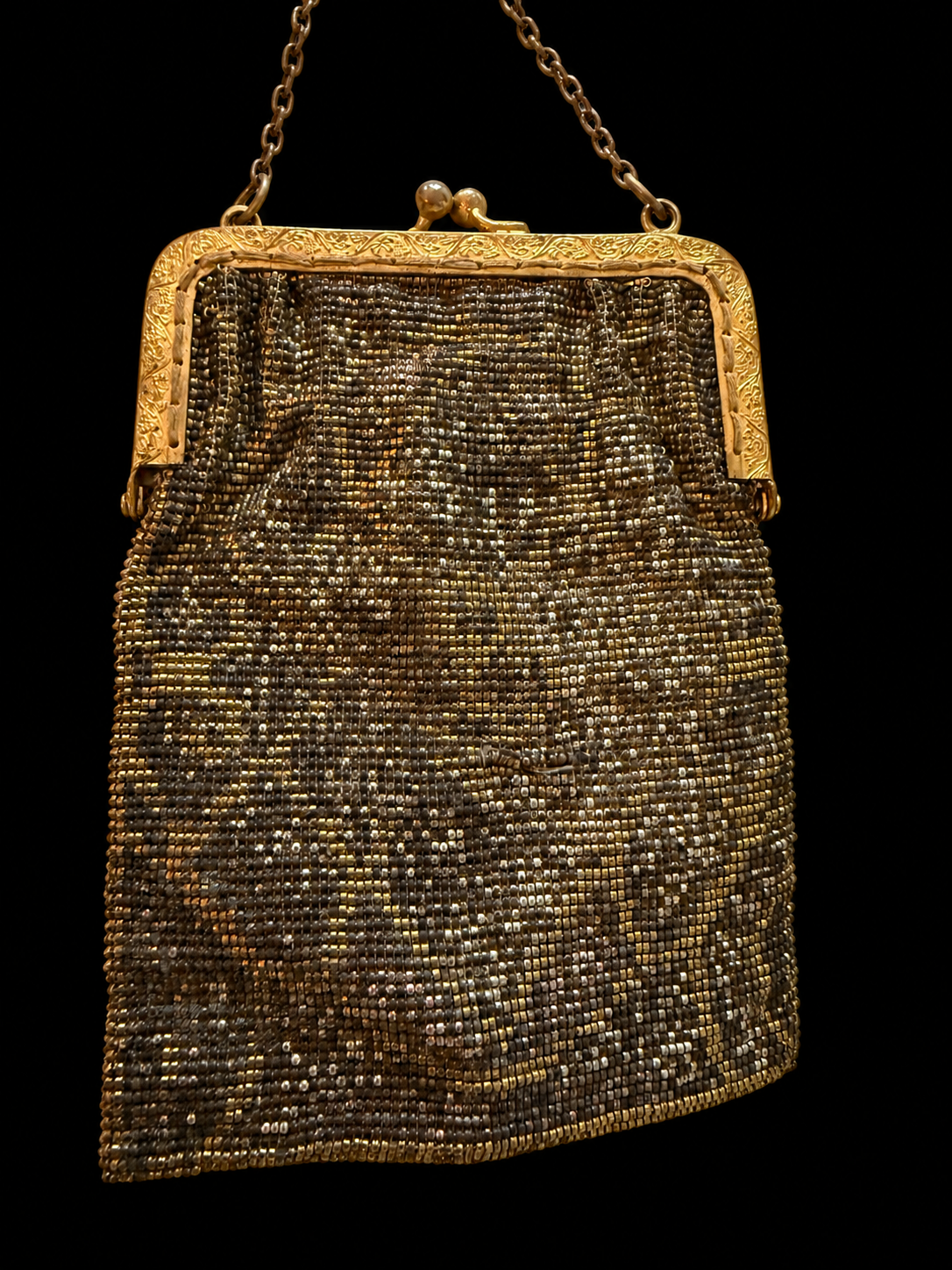 Antique Gold Beaded Purse by Strawbridge & Clothier