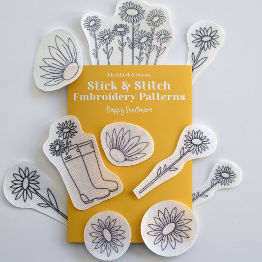 Happy Sunflowers Stick & Stitch Embroidery Patterns
