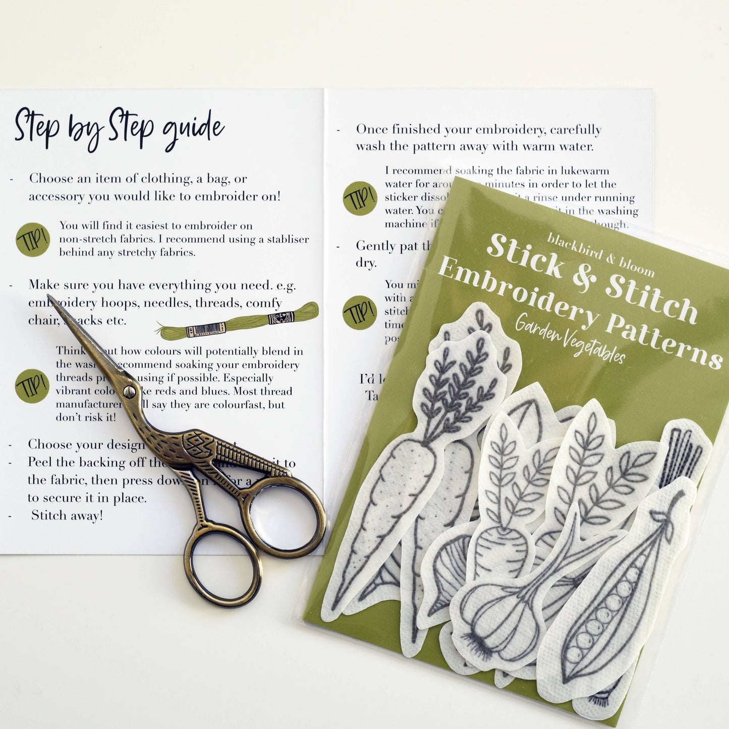 Garden Vegetables Stick & Stitch Embroidery Patterns