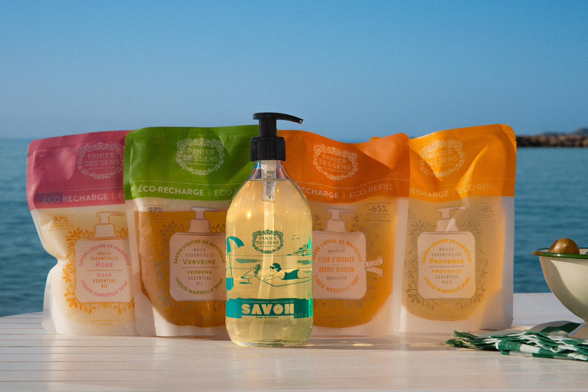 Panier des Sens Marseille Olive Liquid Soap, Limited Edition Glass Bottle