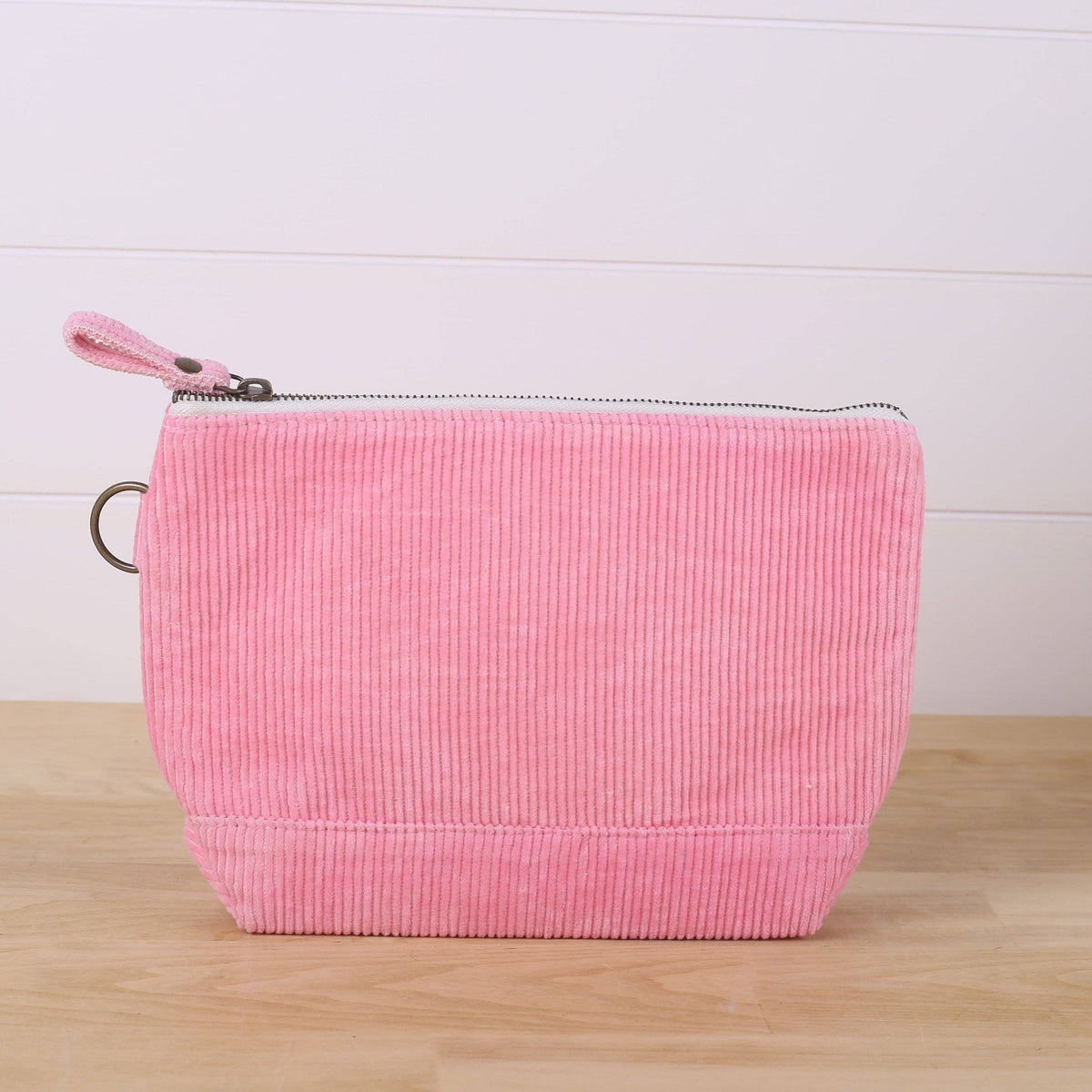 Corduroy Pouch in Pink / 11" x 7" x 3"