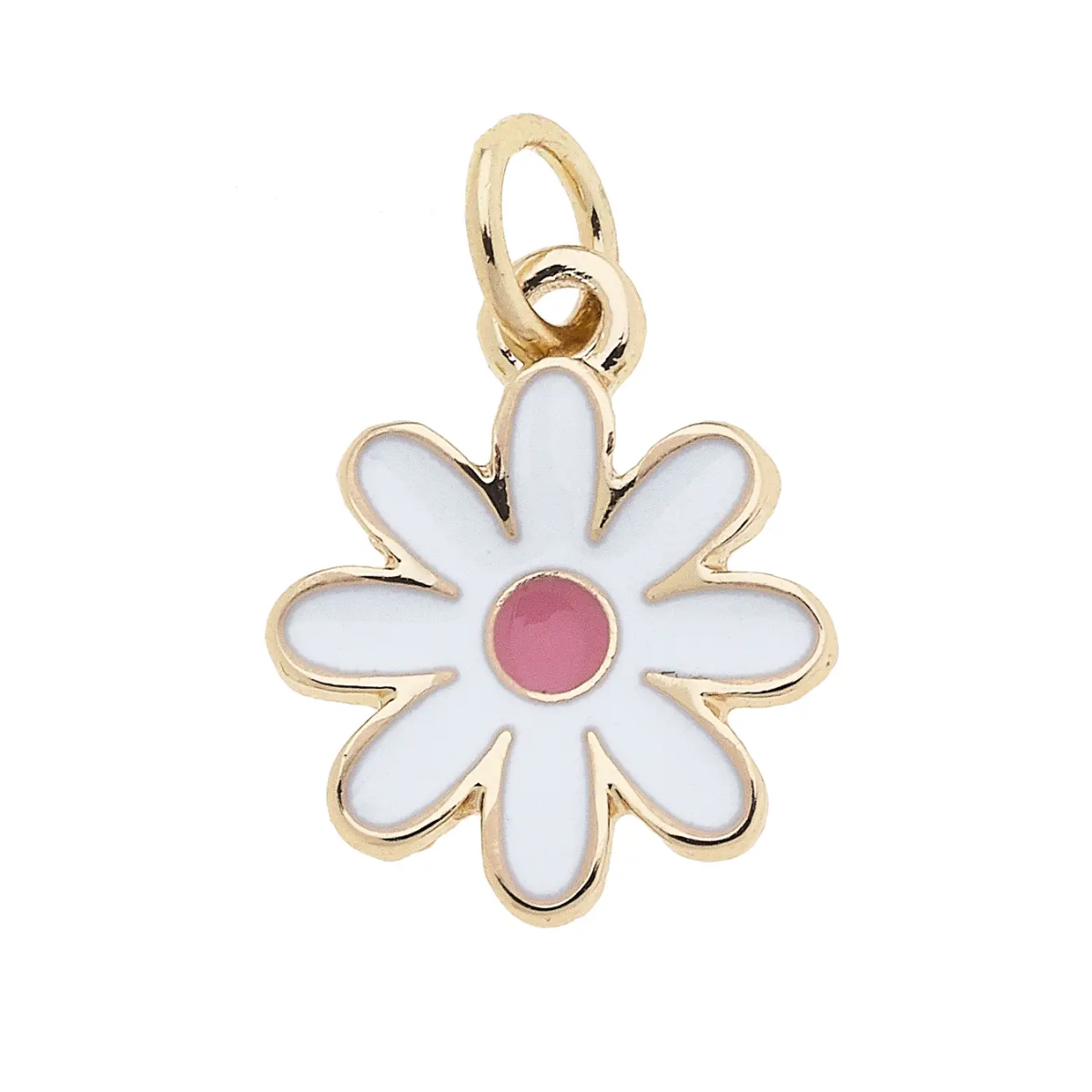 Enamel Flower Charm in White