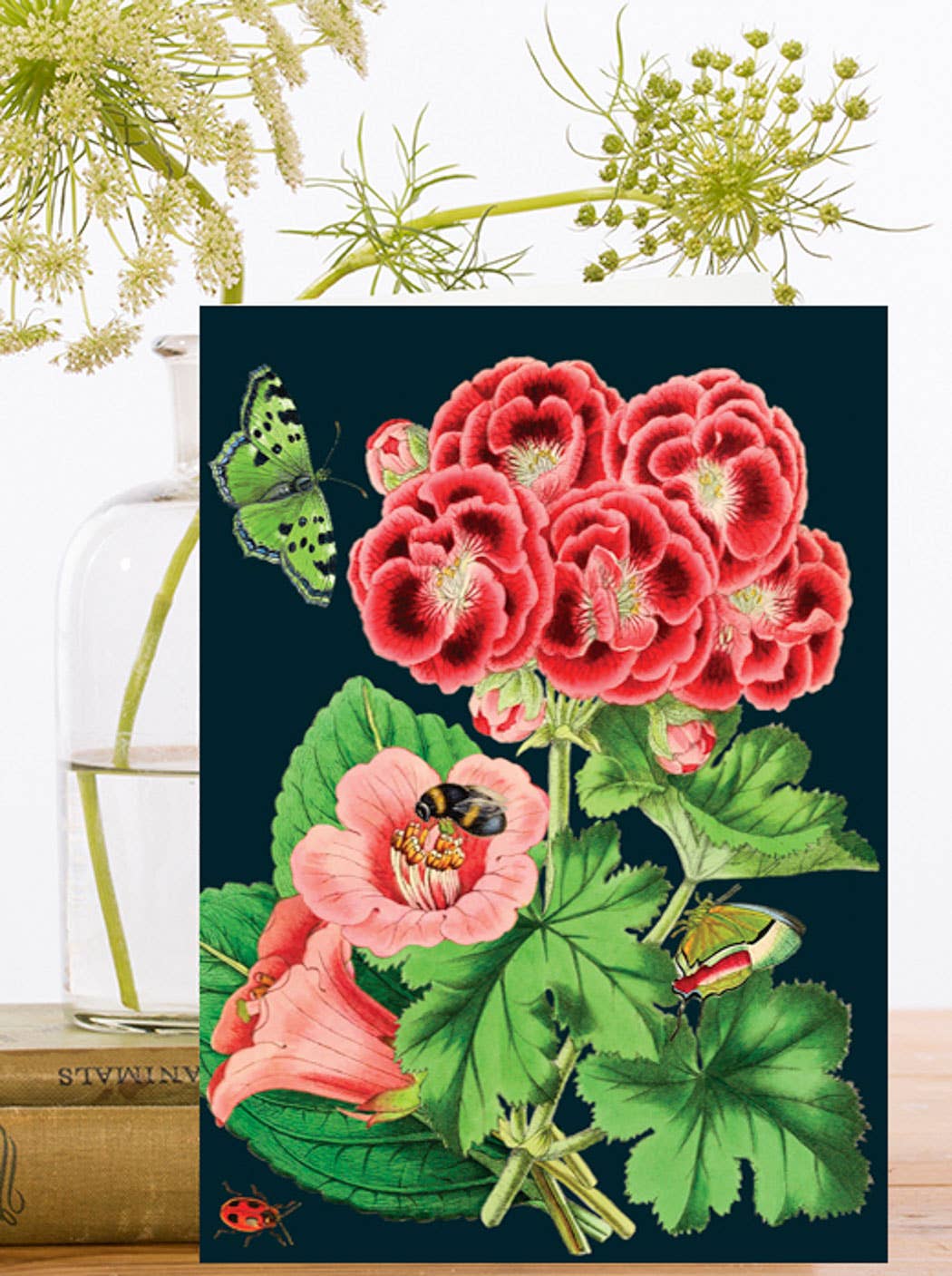 RS148P ~ Blank Midnight Botanical Greeting Card