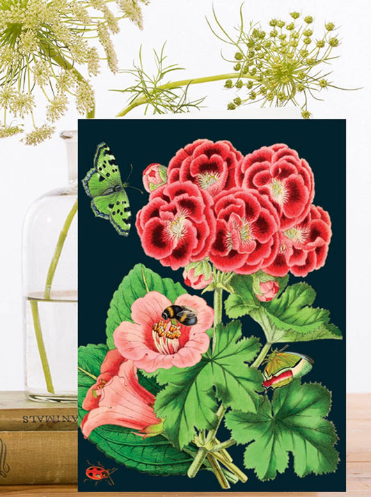 RS148P ~ Blank Midnight Botanical Greeting Card