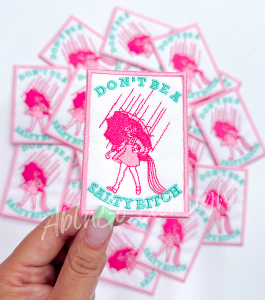 Don't be Salty Pink Trucker Hat Patch Iron On