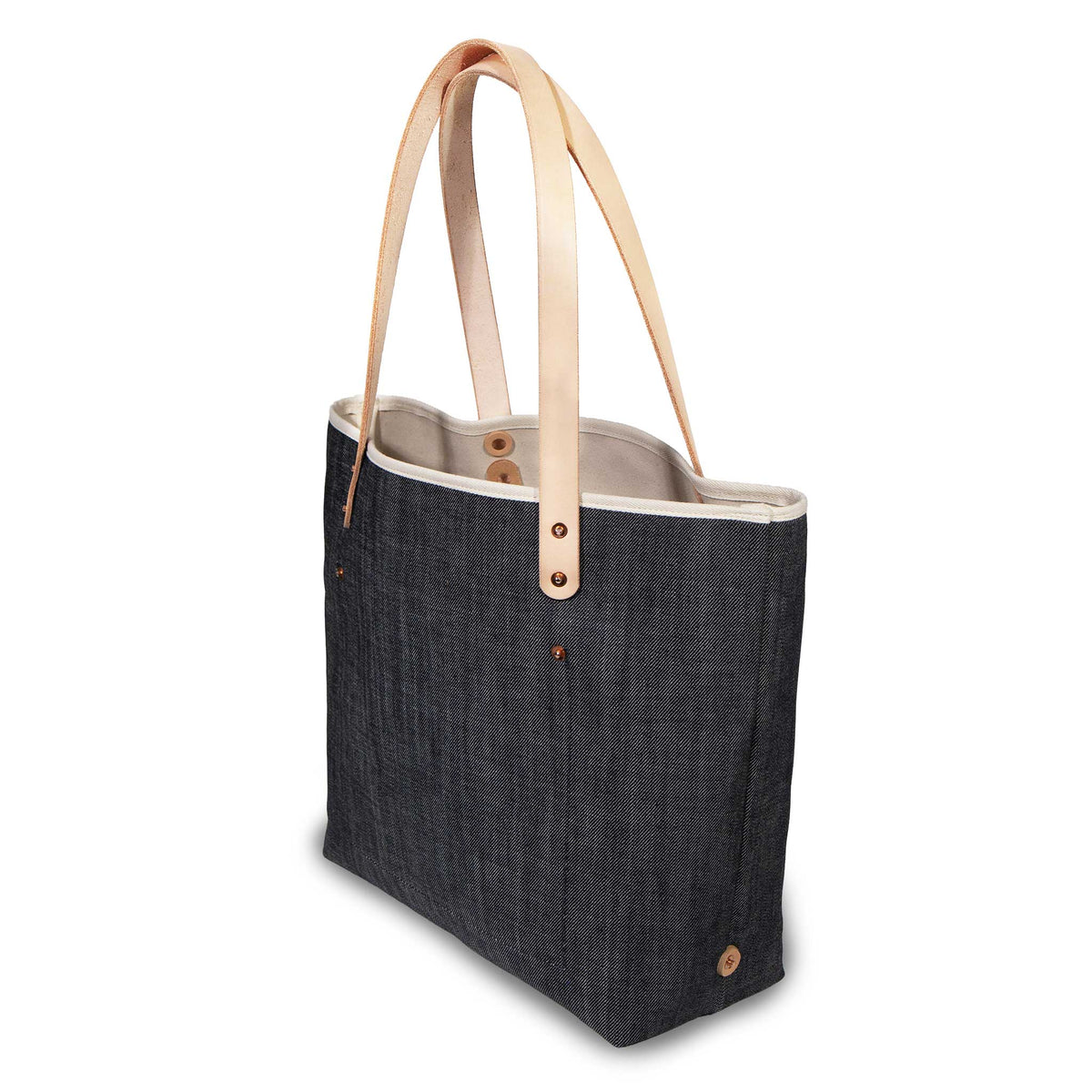 Japanese Denim All Day Tote: Beige
