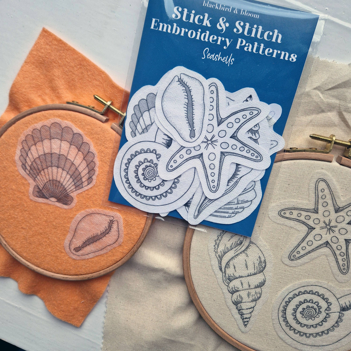 Seashells Stick & Stitch Embroidery Patterns