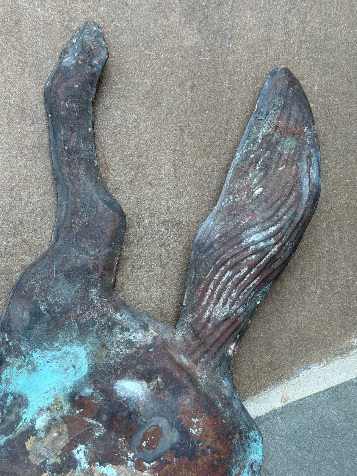 Antique Hand-Hammered Repousse Copper Horse Plaque